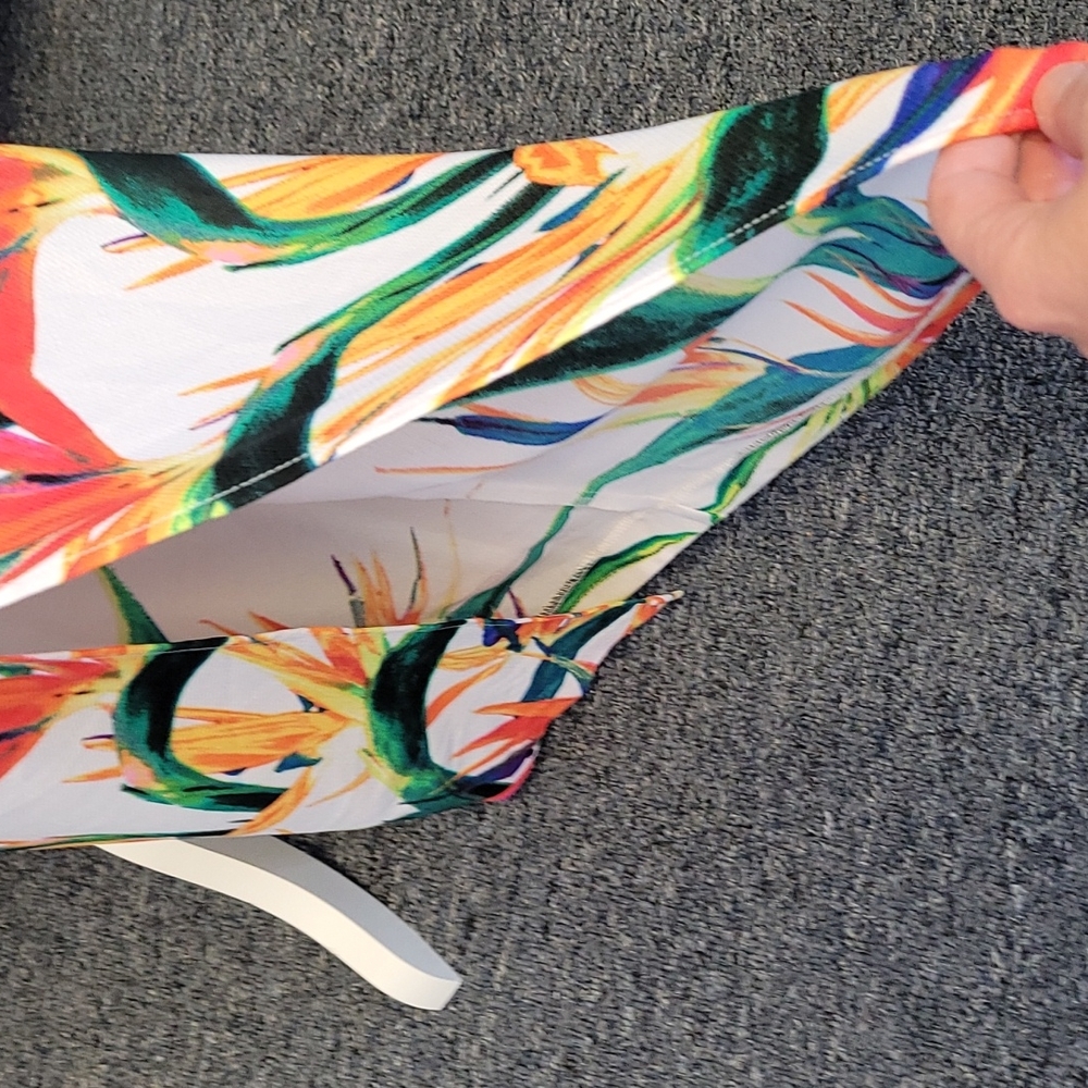 NWT Bisou Bisou Tropical White Paradise Print Palazzo Pant sz Medium - Picture 3 of 8